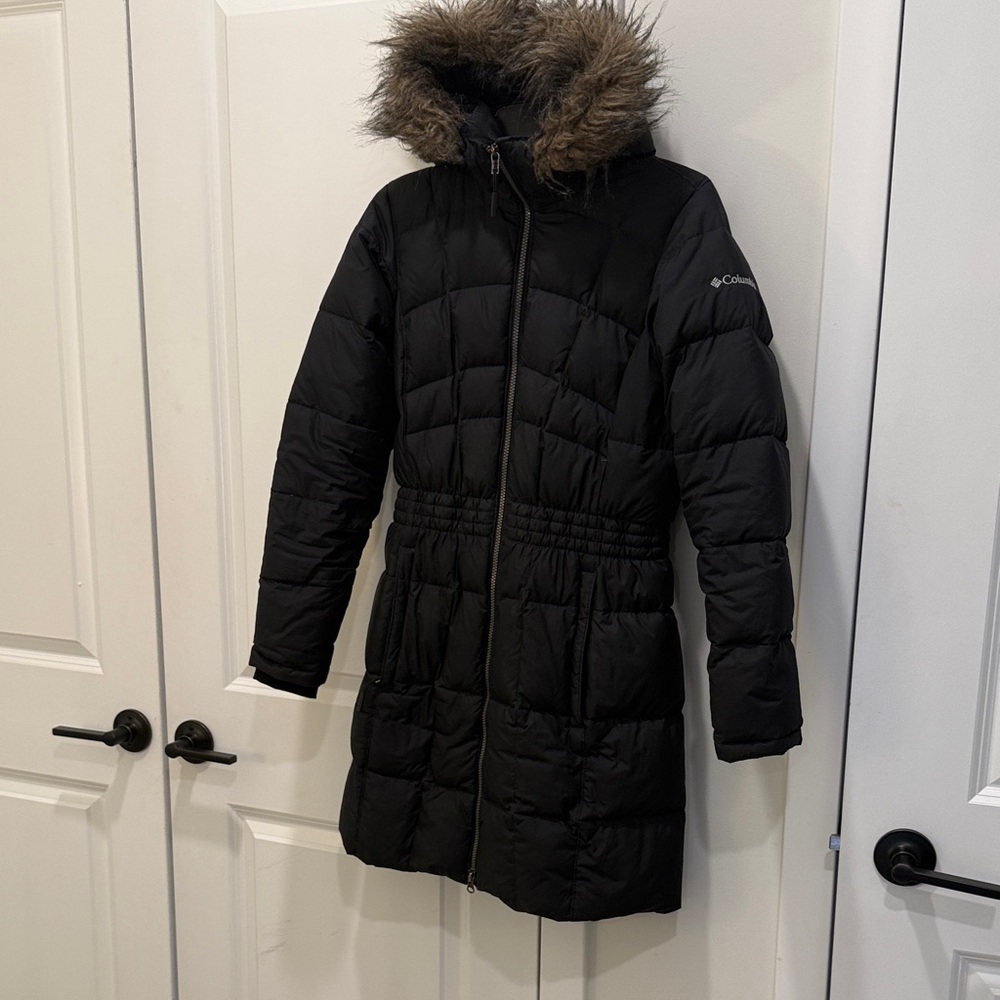 Columbia Women's Black Puffer Jacket with Faux Fur Hood
